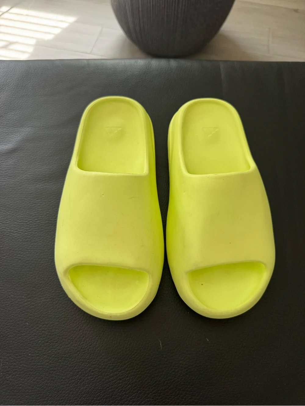 Yeezy Kids Neon Lime Slide Sandals